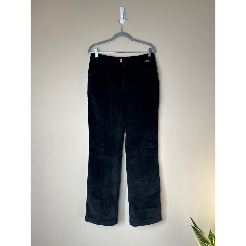 St. John Black Velvet Pants Size 10